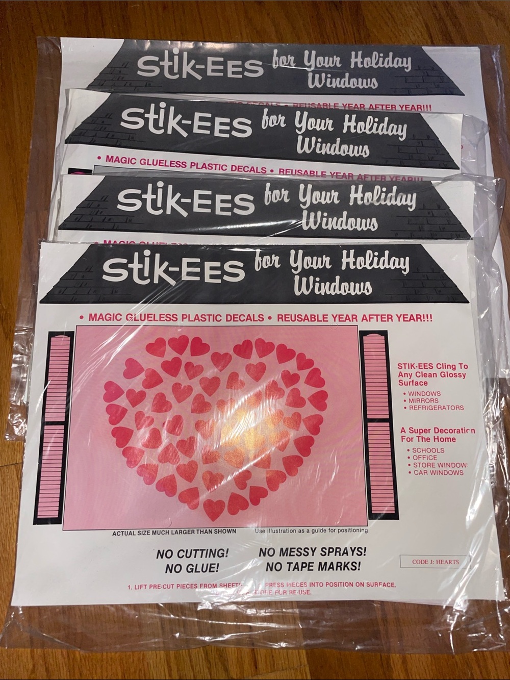 Stick-ees seasonal window decorations Valentine's Day Lot 4 Sets